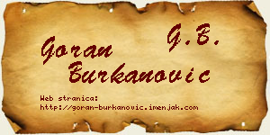 Goran Burkanović vizit kartica